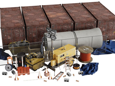 工业风工厂车间工业设备3d模型 工业风工厂车间工业设备