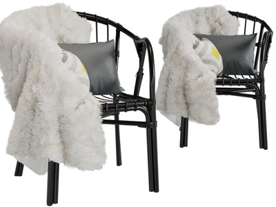 北欧黑色休闲椅子