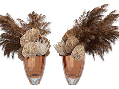 现代玻璃花瓶花卉