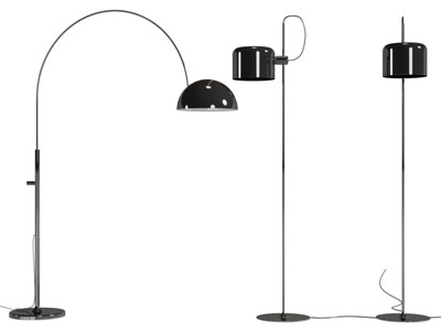 现代黑色金属灯罩的落地灯