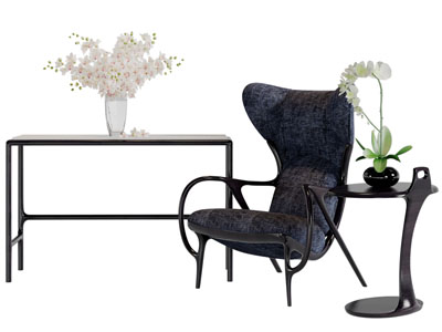 现代休闲椅子边几