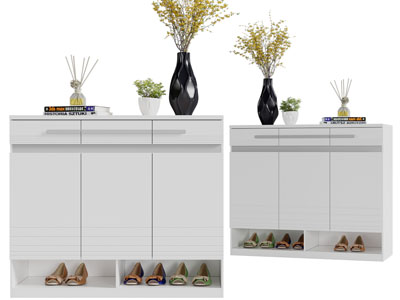 现代白色玄关鞋柜