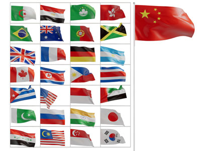 不同国家的国旗