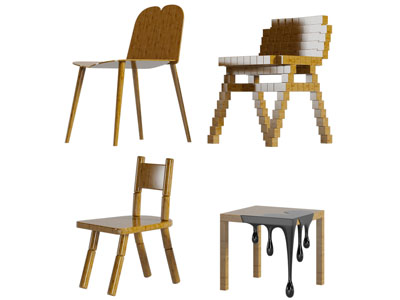 后现代实木休闲椅子坐凳