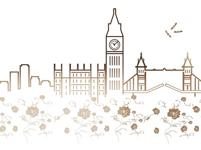 现代建筑花卉墙饰挂件