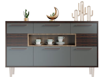 现代实木餐边柜