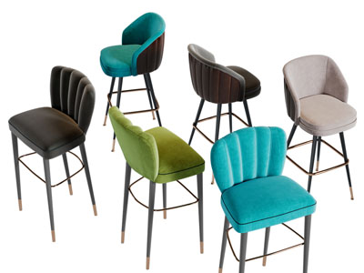 现代布艺吧椅吧凳