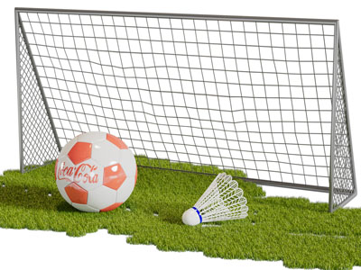 现代足球羽毛球体育设备3d模型 现代足球羽毛球体育设备