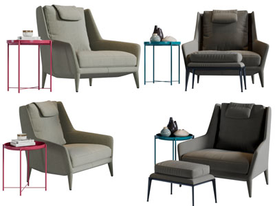 现代布艺单人沙发