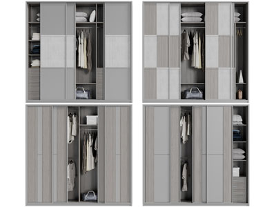现代推拉门衣柜3d模型 现代推拉门衣柜