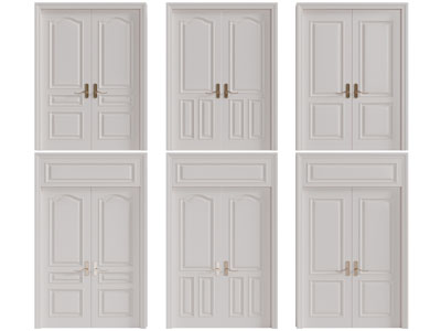 简欧白色双扇大门
