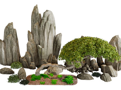 中式石头假山景观园艺小品