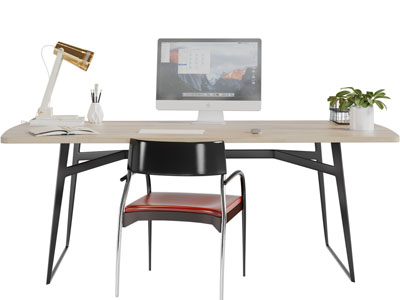 现代实木书桌椅组合