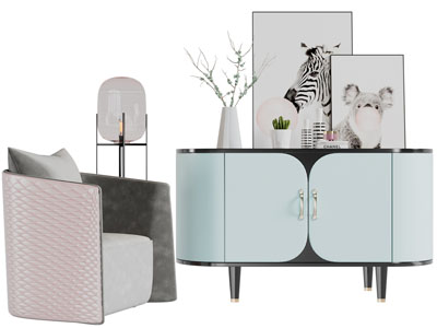 现代玄关柜单人沙发