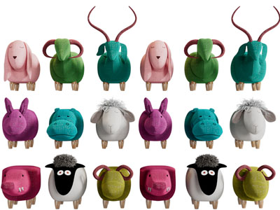 现代儿童卡通动物凳子