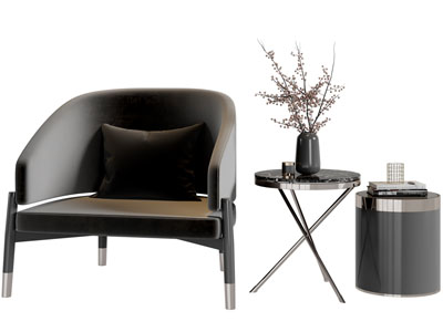 现代休闲椅子边几