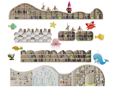 现代实木收纳格装饰柜