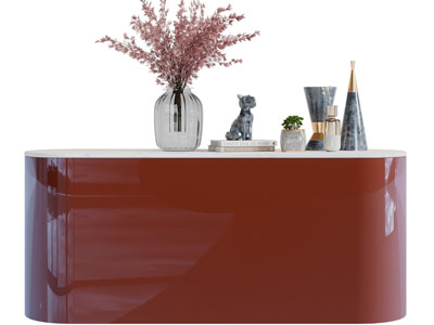 现代椭圆形玄关柜边柜