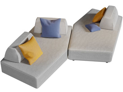 后现代拼接多人沙发3d模型 后现代拼接多人沙发