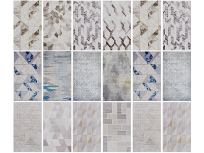 新中式长方形地毯3d模型 新中式长方形地毯