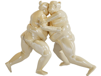 日本相扑雕塑雕刻