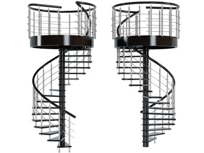 后现代旋转楼梯3d模型 后现代旋转楼梯