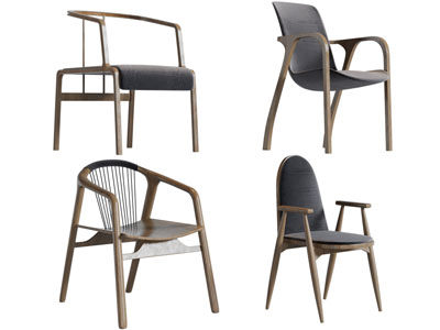 北欧实木休闲椅子