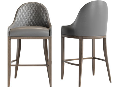 欧式菱形纹理软包靠背吧椅