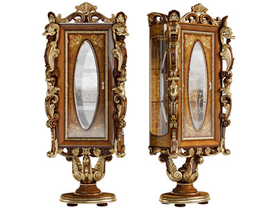 欧式雕花单门装饰柜角几