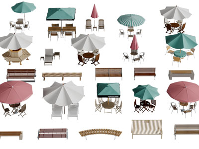 现代户外遮阳棚桌椅组合公共椅子