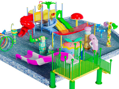 现代儿童水上乐园游乐设备3d模型 现代儿童水上乐园游乐设备
