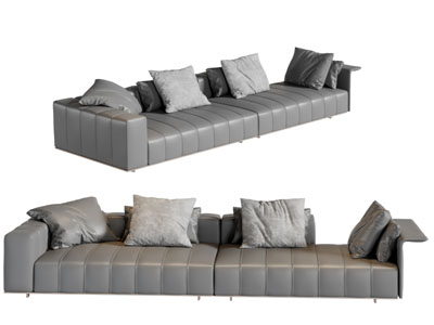 现代皮质多人沙发3d模型 现代皮质多人沙发