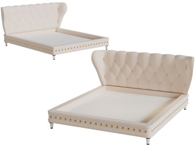 简欧软包床头双人床