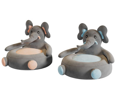 儿童卡通大象布艺单人沙发