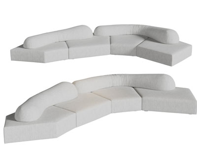 现代布艺多人沙发3d模型 现代布艺多人沙发