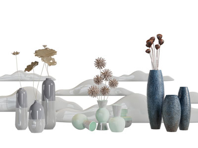 新中式陶瓷器皿花瓶花卉摆件