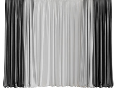 现代布艺窗纱窗帘3d模型 现代布艺窗纱窗帘