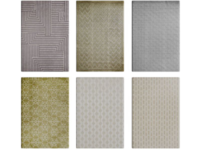 新中式长方形地毯3d模型 新中式长方形地毯