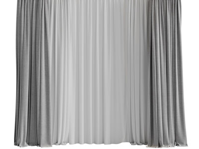 现代布艺窗帘窗纱3d模型 现代布艺窗帘窗纱