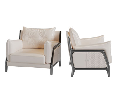 新中式单人沙发