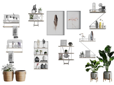 现代墙面迷你装饰收纳架