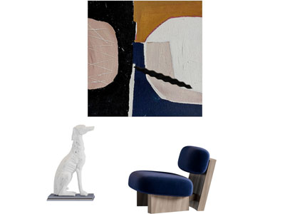 现代实木支撑休闲椅装饰画