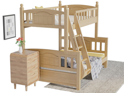 现代实木上下铺