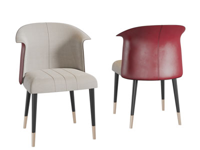 现代布艺靠背餐椅