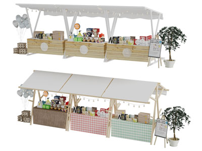 北欧实木货摊摆台展示柜