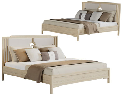 新中式实木双人床