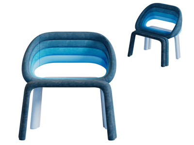 现代渐变色休闲椅子