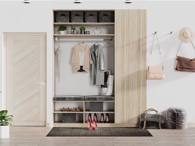 北欧带卡座实木鞋柜