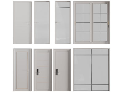 新中式双扇单扇平开门推拉门