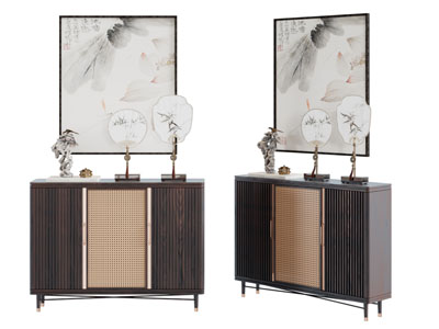 中式实木玄关柜